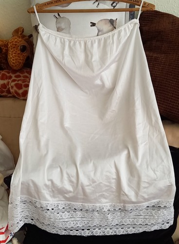 Vintage lace edged half slip - vintage,