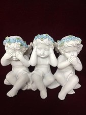 Three Wise Guardian Angel Fantasy Art Figurine Cherubs Statue Ornament Sculpture