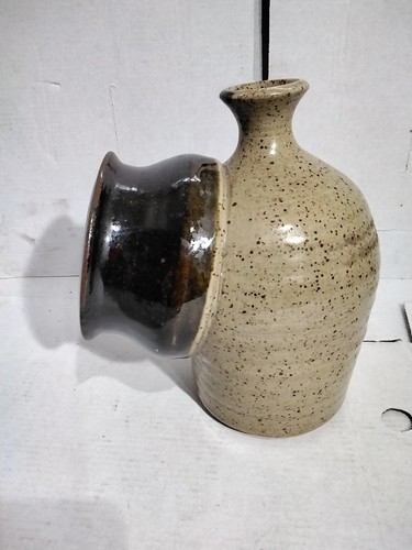 Vintage stoneware salt pig - vintage,