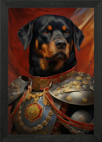 Rottweiler dog warrior framed - rottweiler,