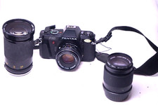Vintage Pentax P30 SLR Film Camera and Pentax 50mm 135mm 35-135mm Lenses