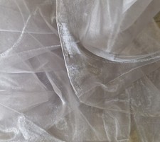 Silver Grey Organza Voile Fabric, Loose Silver Fabric 10m x 1.5m