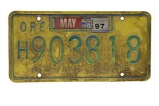 Oregon License Plate H 903818
