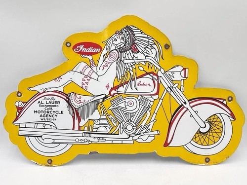 Indian motorcycle porcelain - indian,