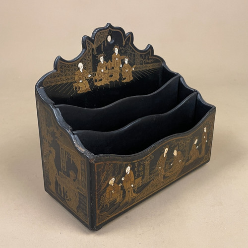 Oriental wooden box letter - wooden,