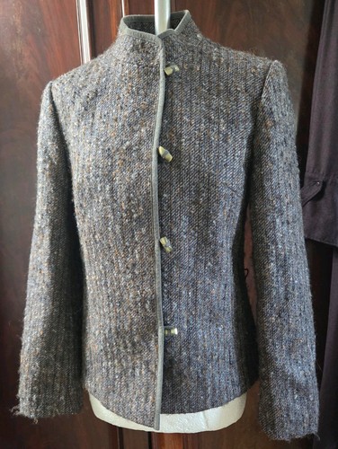 Vintage grey brown wool jacket - grey,