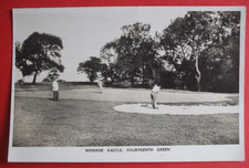 Old WALES RPPC Golf postcard WENVOE CASTLE GOLF COURSE FOURTEENTH GREEN GOLFING