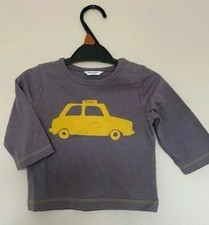 Ex Baby Boden Brown New York Taxi  Logo Long Sleeve Top Age 3/6 Months New