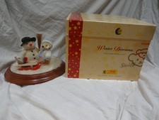 Steiff Christmas Winter Diorama 038273 Limited Edition 24cm Snowman Bird Boxed