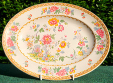 Large floral  Oval Plate By  AJ Wilkinson Royal Staffordshire Pottery 11.75x9.25
