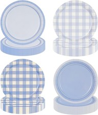 48 Pcs Blue Gingham Paper