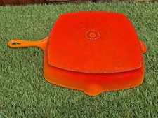 Le Creuset Cast Iron 26cm Orange Griddle Skillet Grill Pan