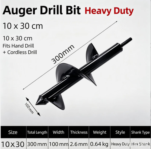 10x30cm auger bit post hole - auger,