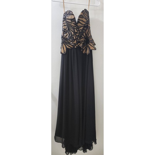 Black sequin peplum strapless - sequin,