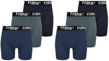 Fabrik Mens 6 Pairs Pack Jersey Boxer Shorts (2418 Black/Charcoal/Navy 2XL-8XL