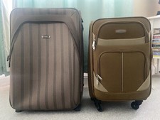 2x MEMBER’S & ARIANA Soft Shell Heavy Duty Trolley Luggage Suitcase Cabin Bag
