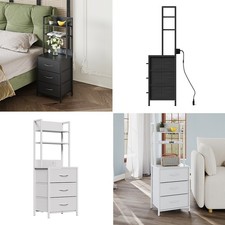3 Drawers Tall Nightstand W/