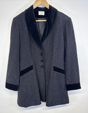 Caroline Charles Jacket Black Metallic Sparkly Velvet Trim Smart UK 14