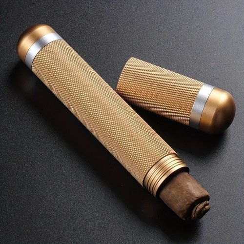 Metal humidor cigar tube - cigar,