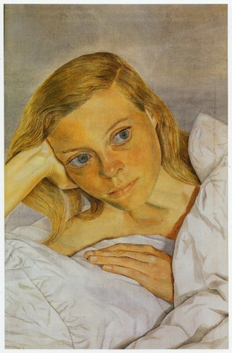 Girl bed lucian freud - lucian,