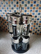 CAROUSEL ROTATING SPICE RACK 10 SPICE JARS 14CM DIAMETER 32CM HIGH 12 JARS