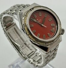 Vintage Zenith Defy A3648 Subsea Date 1968 Orange Automatic Diver Men's Watch