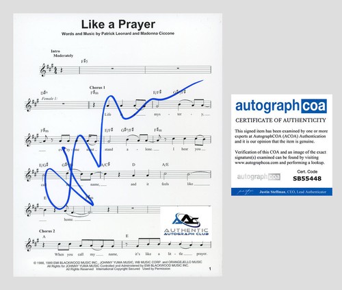 Madonna autograph signed like - madonna,