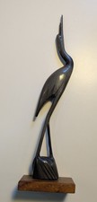 Vintage Retro Grey Heron Stork Figurine Ornament 26cm Damaged Beak