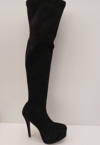 New black stretch suede size - stretch,