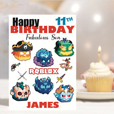 ROBLOX BLOX FRUITS Birthday Card Personalised Name Grandson Son Brother Nephew
