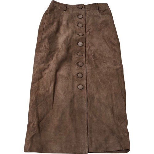 Farmhouse tan suede midi skirt - tan,