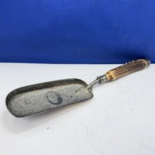 Horn Handle Table Crumb Tray Scoop Silver Plate with Sterling Silver Top Vintage