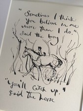 THE BOY THE MOLE THE FOX AND THE HORSE CHARLIE MACKESY MOUNTED PAGE EXTRACT