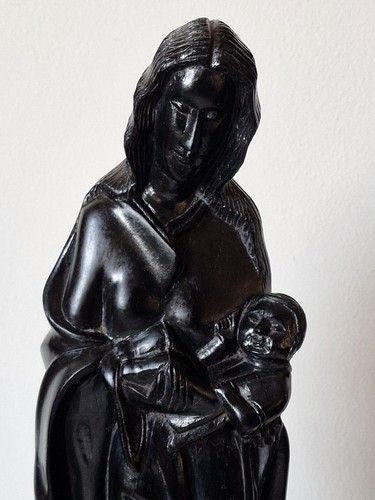 Vintage carved madonna child - &,
