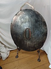 Antique Fire Screen Arts & Crafts Metal Handmade Fireplace Accessory Old Vintage