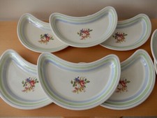 6 Rare,  Bristol China, Individual Vegetable/Side Dishes + 2 Gratis