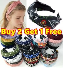 Vintage Wide Boho Floral Plain Twist Knot Headband Hairband Alice Hair Head Band