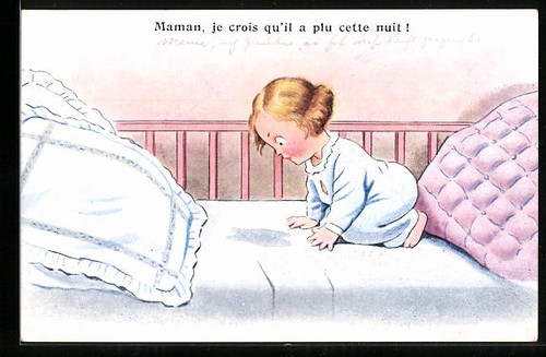 Postcard little girl - little,