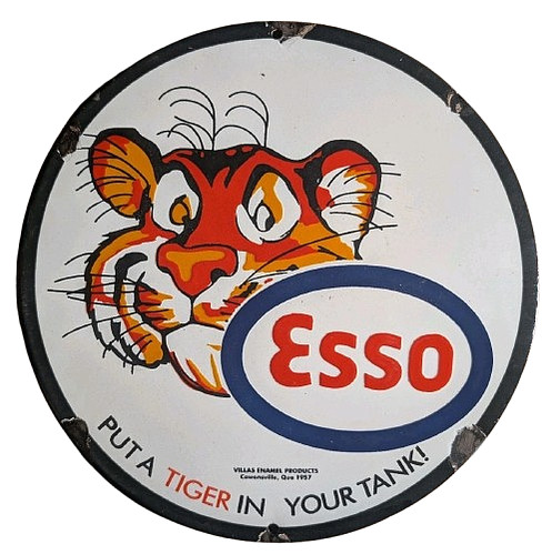 Esso enamel sign metal - esso,