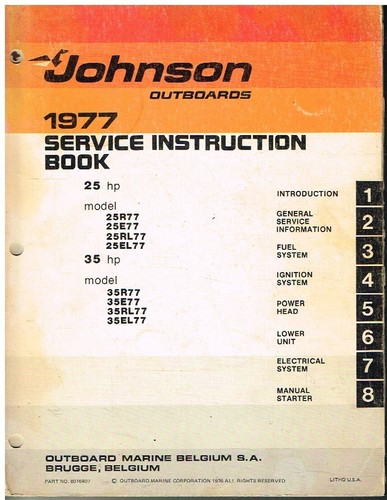 Johnson 25hp 25r el77 - 25hp, 25r/e/rl/el77