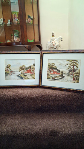 Framed oriental silk - oriental,,