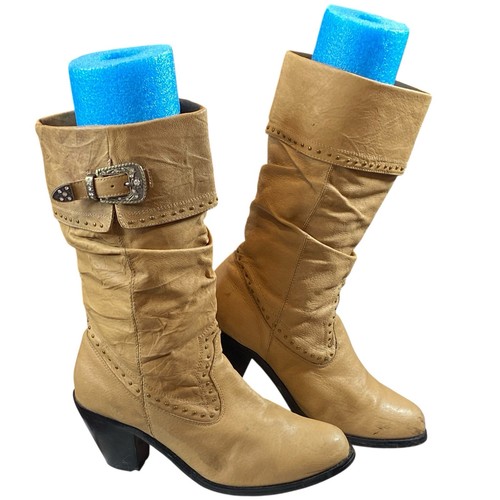 Y2k dingo leather slouch boots - dingo,