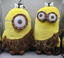 Despicable Me Caveman Stuart & Kevin Minions Soft Plush Teddy 12"