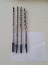 4 number old wood drill bits