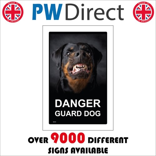 Sign danger guard dog - danger, watch