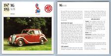 MG - YA/YB - 1947-53 Popular - Classic Cars Collectors Club Card