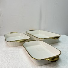 White & Gold Ceramic Serving
