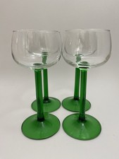 Luminarc Vintage French Emerald Green Long Stem Hock Wine Glasses Set of 4