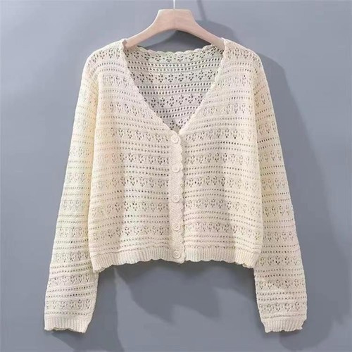 Thin knitted cardigan - thin,
