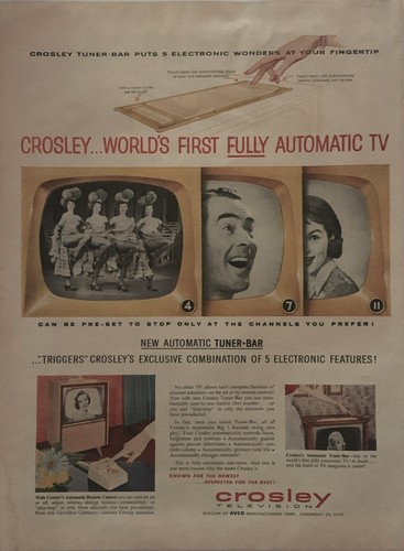 1956 crosley television print - crosley,